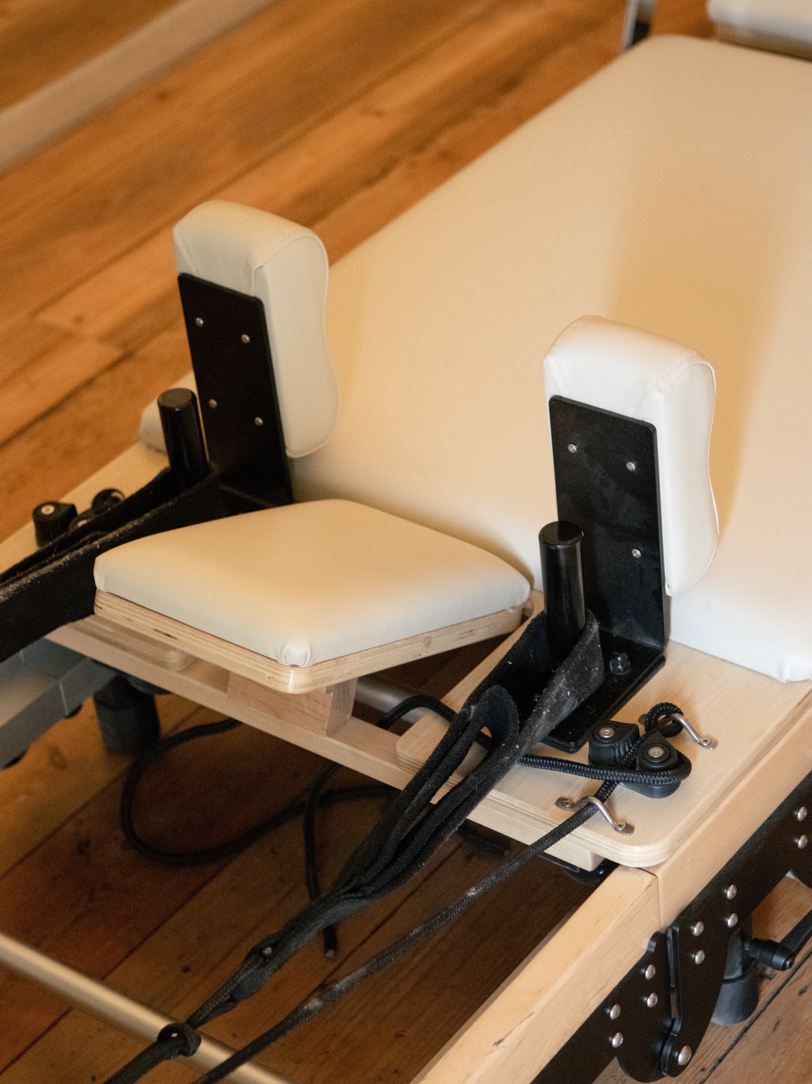 Reformer machine used for one-to-one Pilates sessions